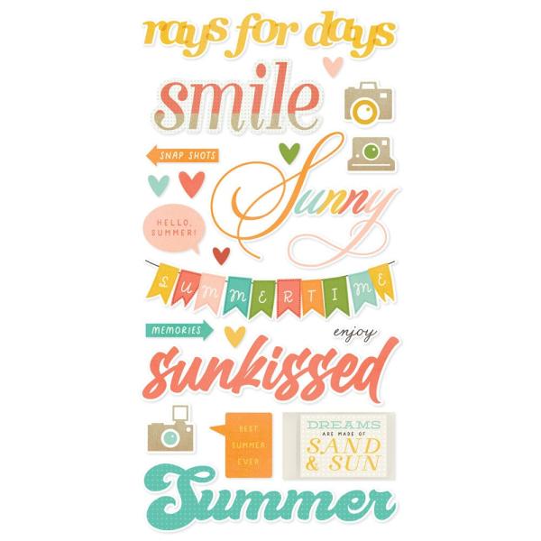 Simple Stories - Aufkleber "Summer Snapshots" Foam Sticker