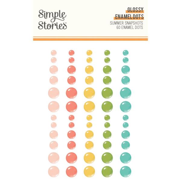 Simple Stories - Enamel Dots "Summer Snapshots Glossy" 60 Stück 