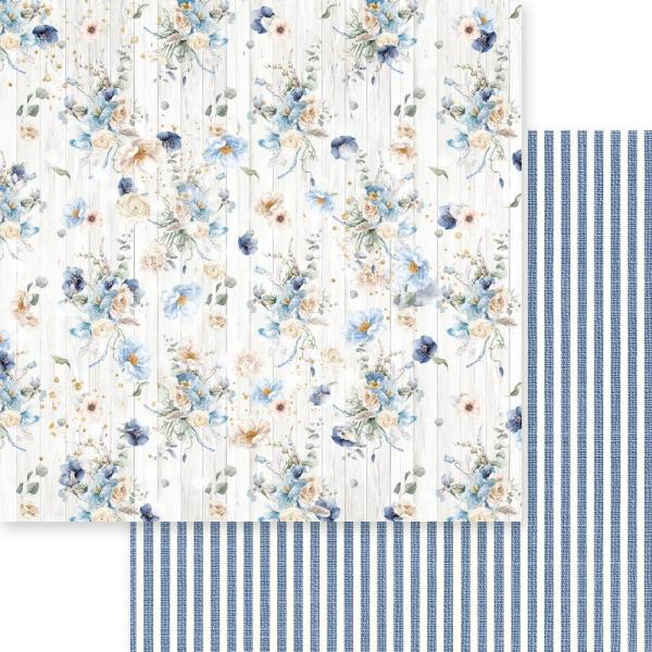 Memory Place - Designpapier "Dusty Blue Floral" Paper Pack 12x12 Inch - 12 Bogen