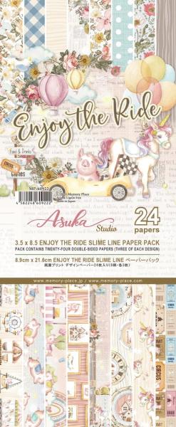 Memory Place - Designpapier "Enjoy The Ride" Slimline Paper Pack 3,5x8,5 Inch - 24 Bogen