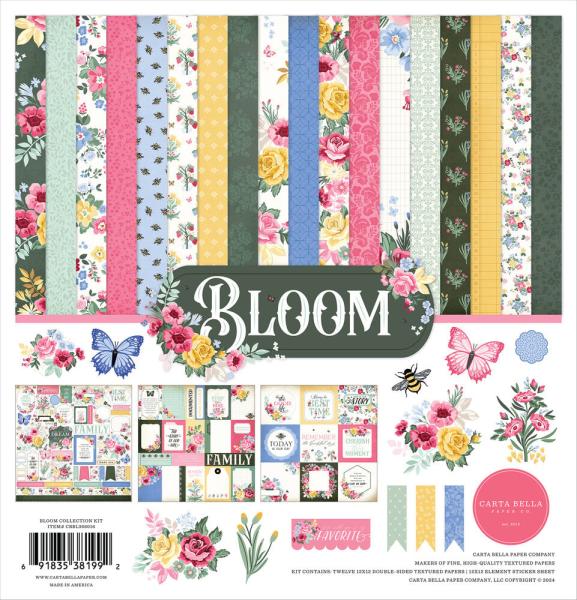 Carta Bella - Designpapier "Bloom" Collection Kit 12x12 Inch - 12 Bogen  