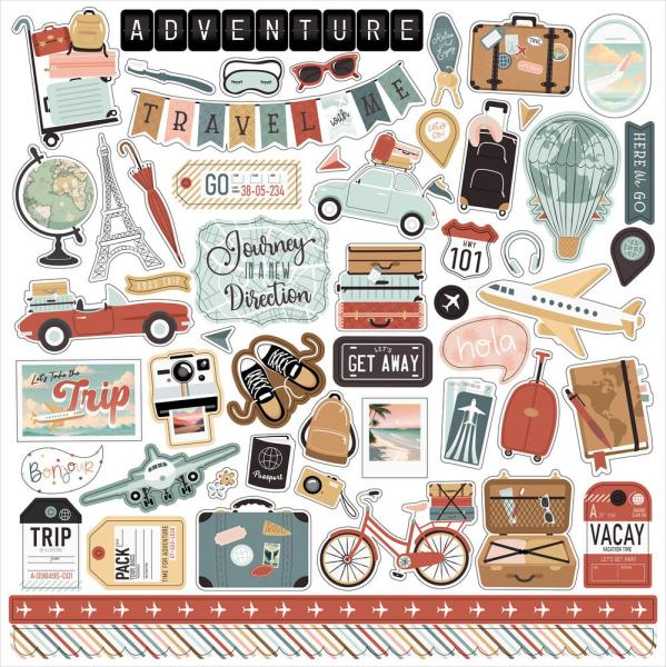 Echo Park - Designpapier "Let's Take The Trip" Collection Kit 12x12 Inch - 12 Bogen