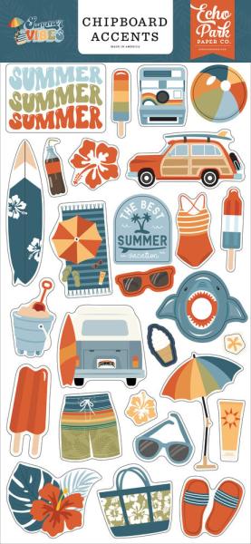 Echo Park - Sticker "Summer Vibes" Chipboard 6x13 Inch