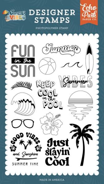 Echo Park - Stempelset "Keep Cool In The Pool" Clear Stamps