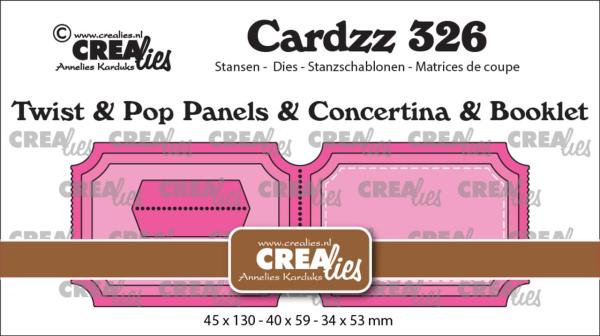 Crealies - Stanzschablone "No. 326 Twist & Pop, Panels, Concertina, Booklet Tickets Horizontal" Cardzz Dies