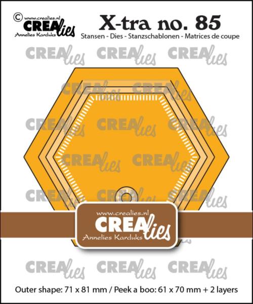 Crealies - Stanzschablone "No. 85 Peek a Boo Hexagon" X-tra Dies