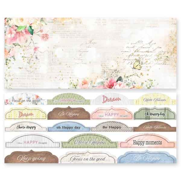 Memory Place - Designpapier "Dusty Rose" Slimline Paper Pack 3,5x8,5 Inch - 24Bogen