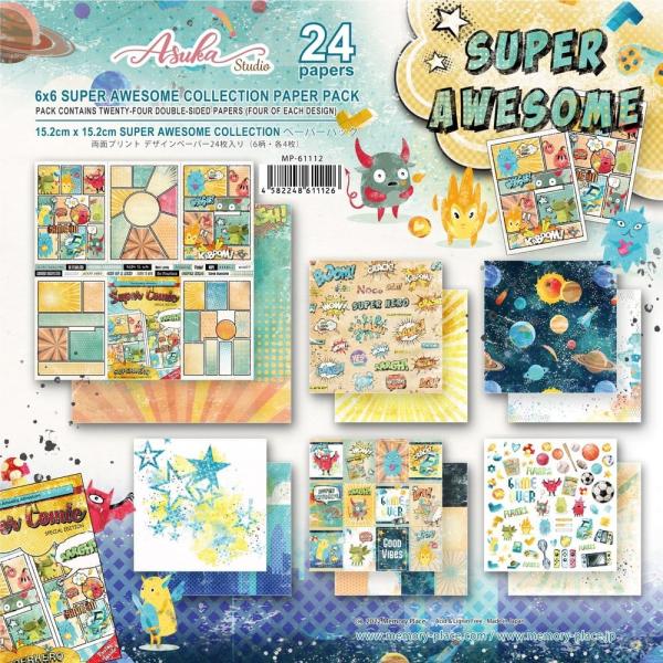 Memory Place - Designpapier "Super Awesome" Paper Pack 6x6 Inch - 24 Bogen