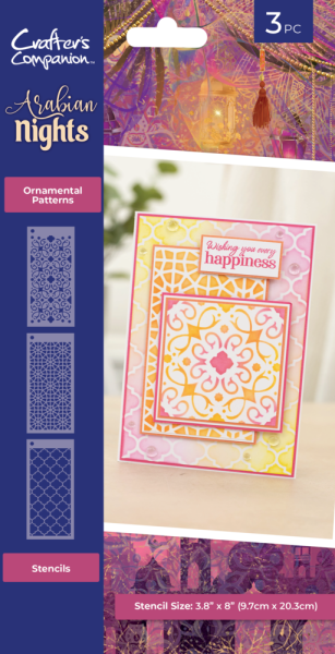 Crafters Companion - Schablone "Ornaments Patterns" Stencil