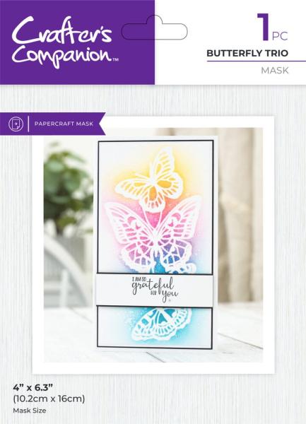 Crafters Companion - Schablone "Butterfly Trio" Stencil