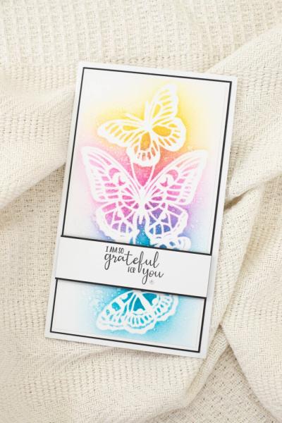 Crafters Companion - Schablone "Butterfly Trio" Stencil