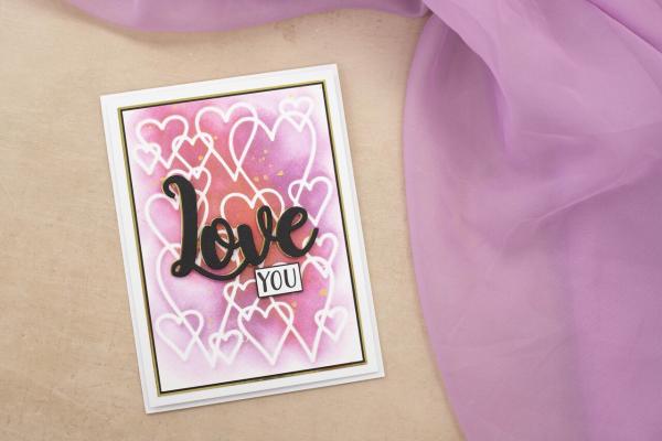 Crafters Companion - Schablone "Entwined Hearts" Stencil