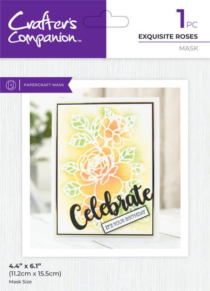 Crafters Companion - Schablone "Exquisite Rose" Stencil