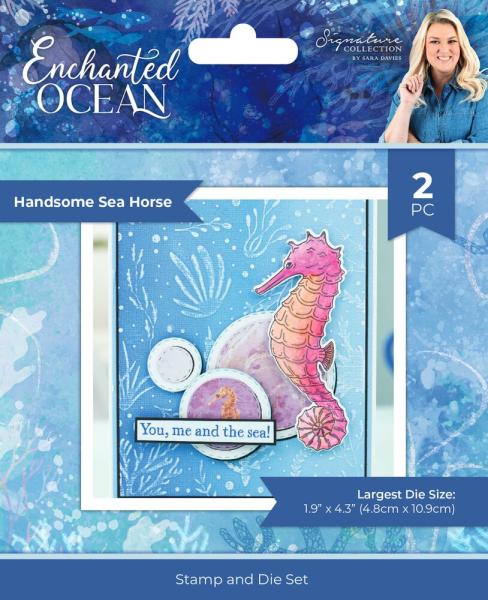 Crafters Companion - Stempelset & Stanzschablone "Handsome Sea Horse" Stamp & Dies