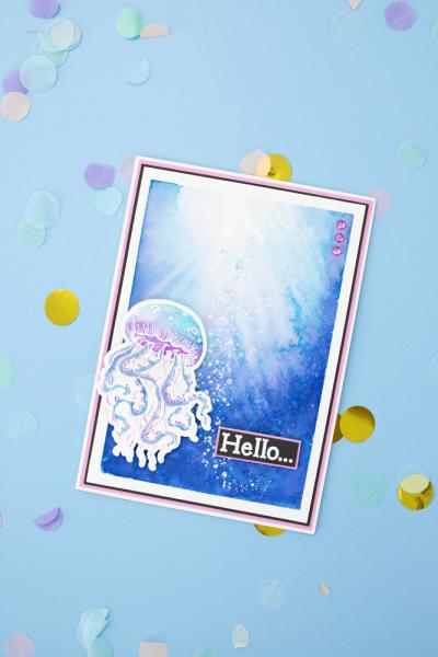 Crafters Companion - Stempelset & Stanzschablone " Joyful Jellyfish" Stamp & Dies