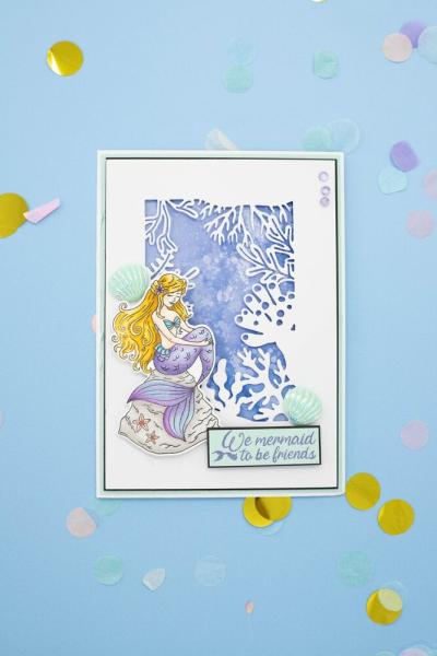 Crafters Companion - Stempelset & Stanzschablone "Mesmerizing Mermaid" Stamp & Dies