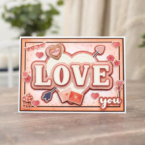 Crafters Companion - Stanzteile "Everyday Sentiments" 3D Cut Topper Pad 12x12 Inch - 18 Bogen