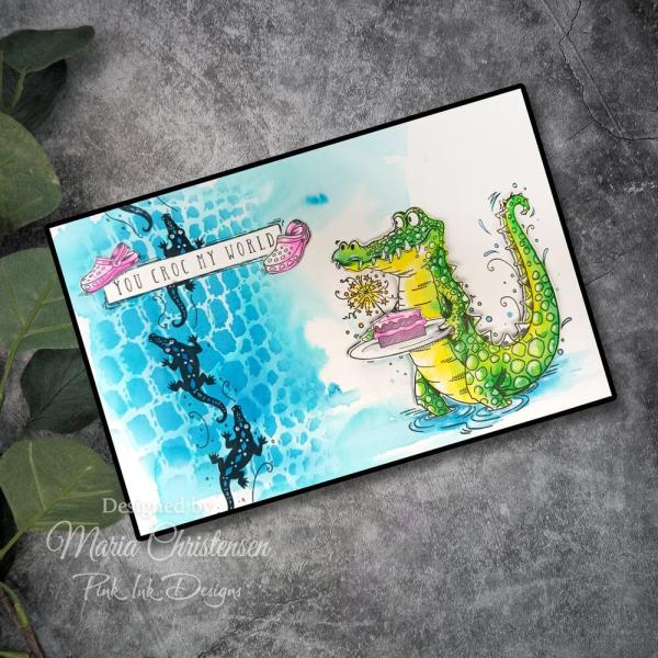 Pink Ink Designs - Stempelset "What's Up Croc?" Clear Stamps