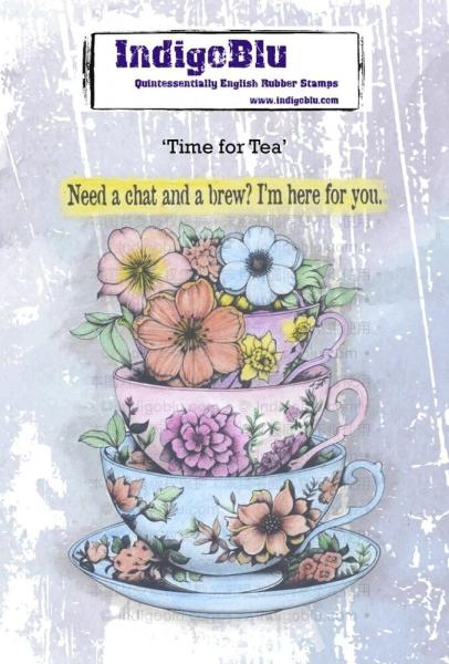 IndigoBlu - Gummistempel Set "Time for Tea" A6 Rubber Stamp