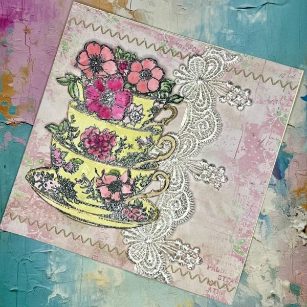 IndigoBlu - Gummistempel Set "Time for Tea" A6 Rubber Stamp