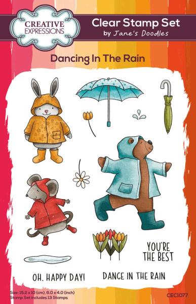 Creative Expressions - Stempelset "Dancing In The Rain" Clear Stamps 4x6 Inch Design by Jane's Doodles