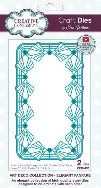 Creative Expressions - Stanzschablone "Art Deco Elegant Fanfare" Craft Dies Design by Sue Wilson