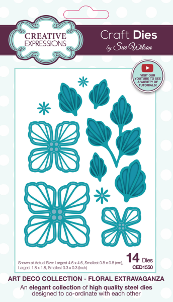 Creative Expressions - Stanzschablone "Art Deco Floral Extravaganza" Craft Dies Design by Sue Wilson