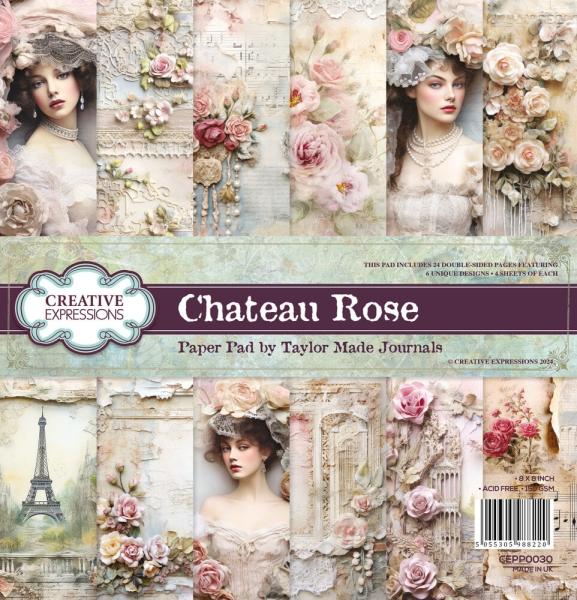 Creative Expressions - Designpapier "Chateau Rose" Paper Pack 8x8 Inch - 24 Bogen  