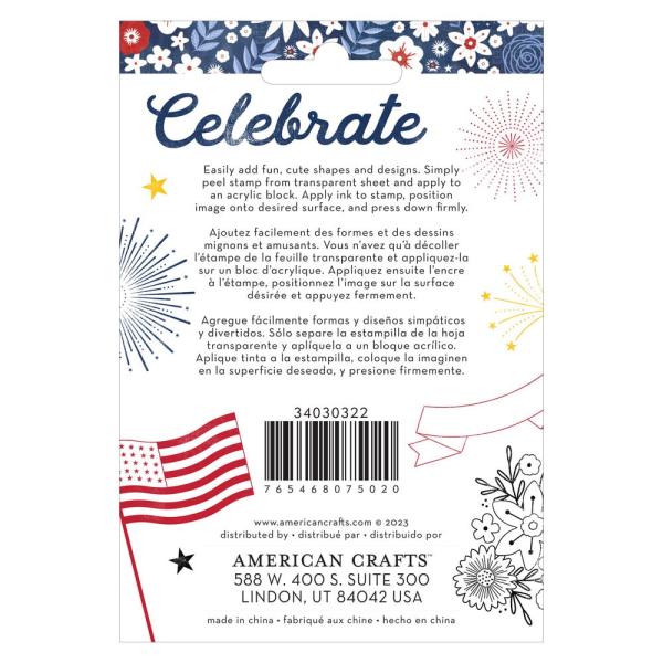 American Crafts - Stempelset "Flags and Frills" Clear Stamps