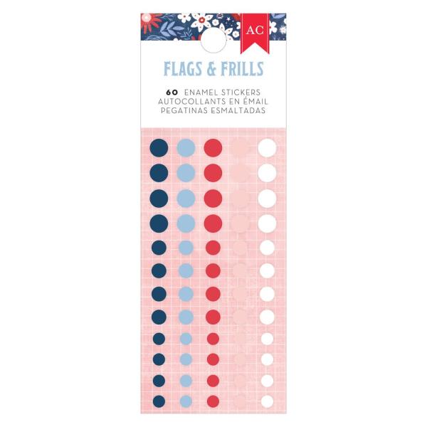 American Crafts - Enamel Dots "Flags and Frills" 60 Stk.