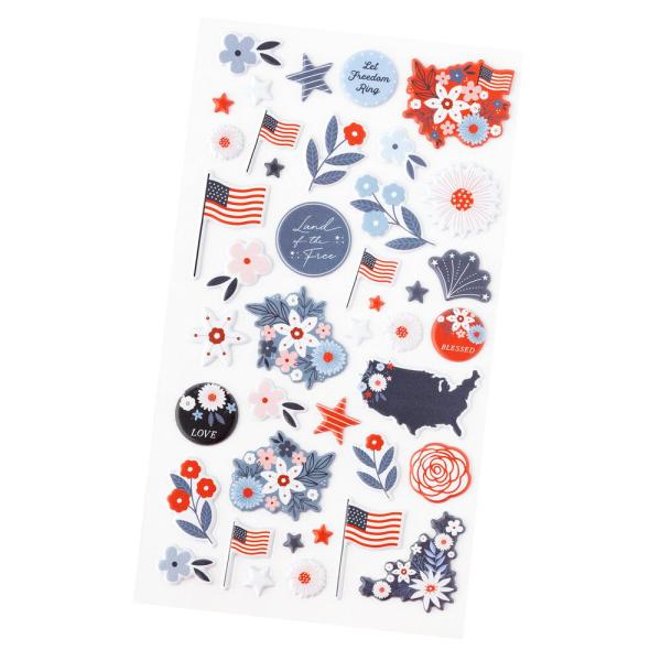 American Crafts - Aufkleber "Flags and Frills" Puffy Icons Sticker