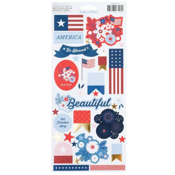 American Crafts - Aufkleber "Flags and Frills" Sticker