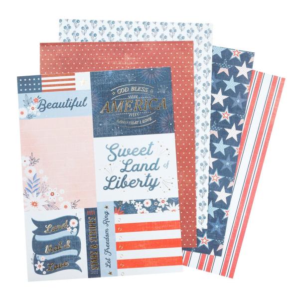 American Crafts - Designpapier "Flags and Frills" Paper Pack 6x8 Inch - 36 Bogen