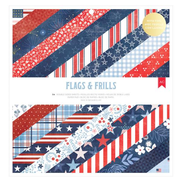 American Crafts - Designpapier "Flags and Frills" Paper Pack 12x12 Inch - 24 Bogen