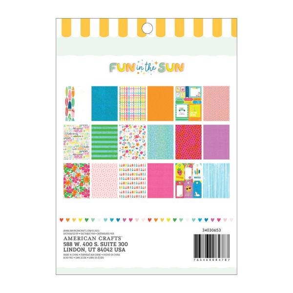 American Crafts - Designpapier "Fun in the Sun" Paper Pack 6x8 Inch - 36 Bogen