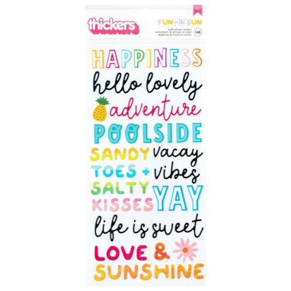 American Crafts - Aufkleber "Fun in the Sun" Thickers Phrase Sticker