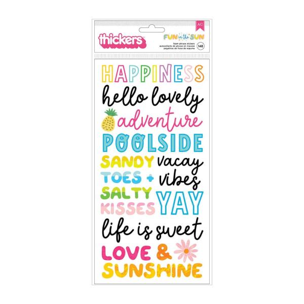 American Crafts - Aufkleber "Fun in the Sun" Thickers Phrase Sticker