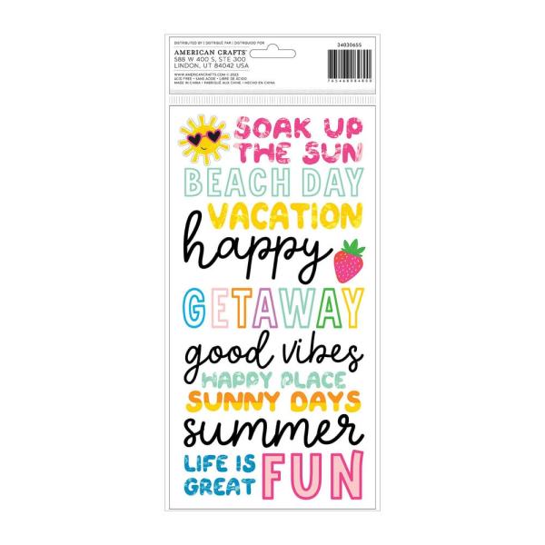 American Crafts - Aufkleber "Fun in the Sun" Thickers Phrase Sticker