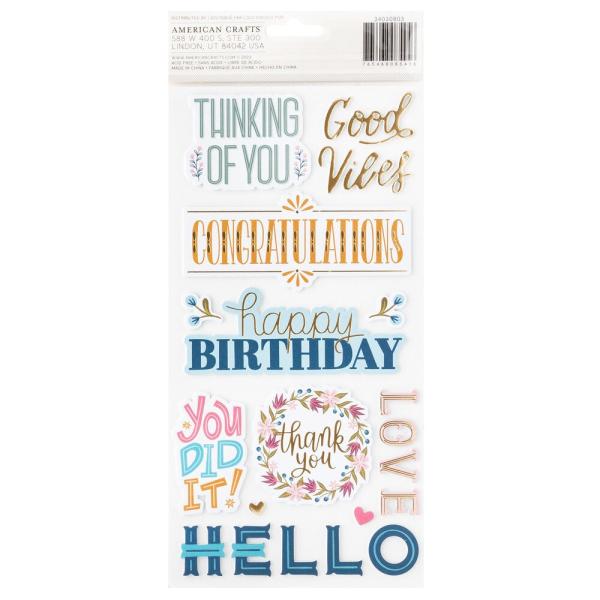 American Crafts - Aufkleber "Joyful Notes" Thickers Phrase Sticker