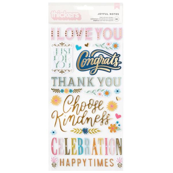 American Crafts - Aufkleber "Joyful Notes" Thickers Phrase Sticker