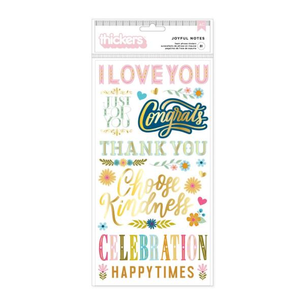 American Crafts - Aufkleber "Joyful Notes" Thickers Phrase Sticker