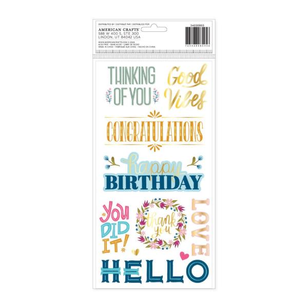 American Crafts - Aufkleber "Joyful Notes" Thickers Phrase Sticker