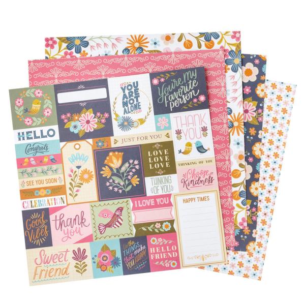 American Crafts - Designpapier "Joyful Notes" Paper Pack 12x12 Inch - 24 Bogen