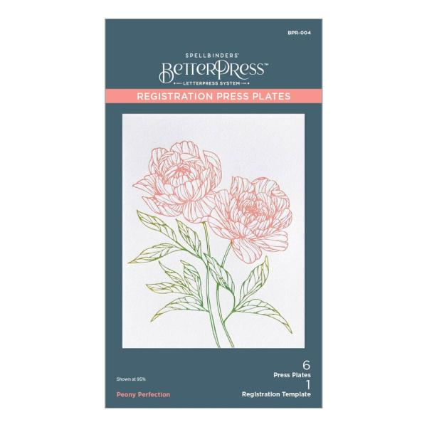 Spellbinders - Buchdrucktechnik "Peony Perfection" Press Plate