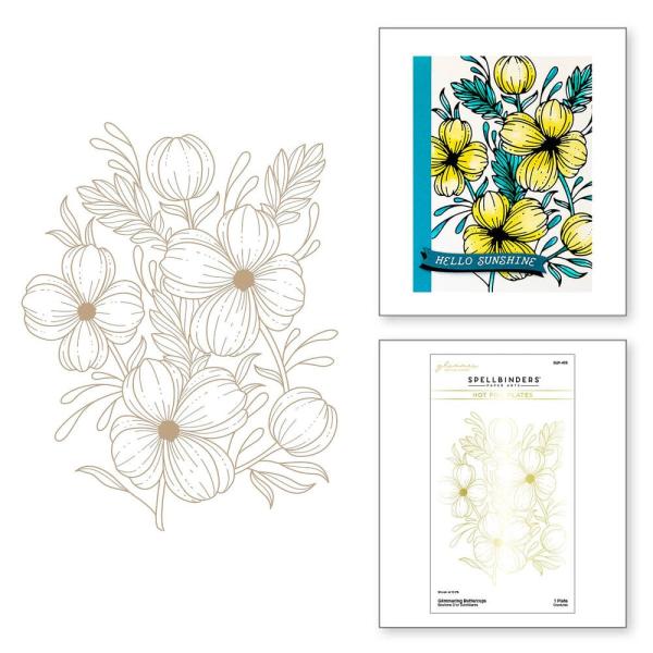 Spellbinders - Heißfolien-Platte "Glimmering Buttercups" Hot Foil Plate Glimmer