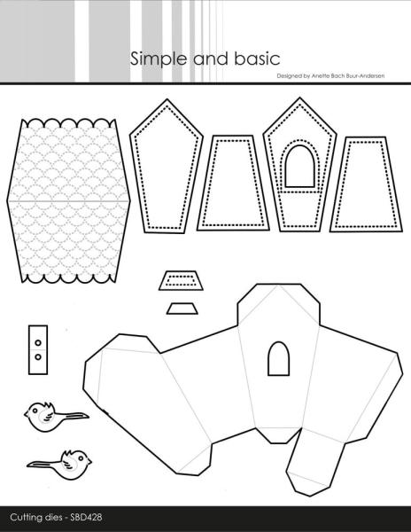 Simple and Basic - Stanzschablone 5,5x,5x3,5cm "Large 3D Birdhouse" Dies