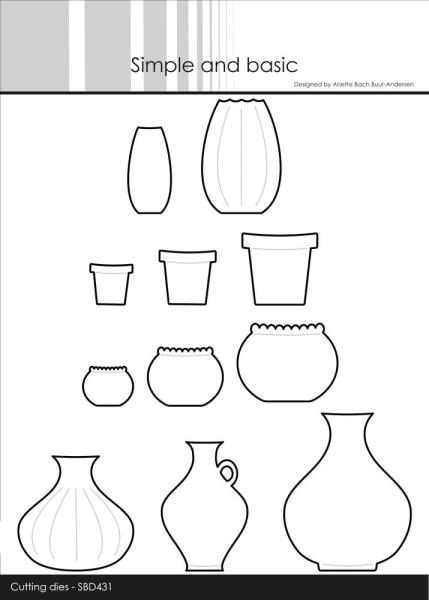 Simple and Basic - Stanzschablone 4,5x5,5cm "Pots and Vases" Dies