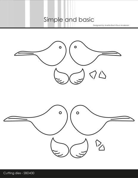 Simple and Basic - Stanzschablone 7,5x3,9cm "Symmetrical Birds" Dies