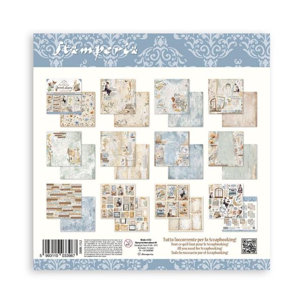 Stamperia - Designpapier "Create Happiness Secret Diary" Paper Pack 12x12 Inch - 10 Bogen