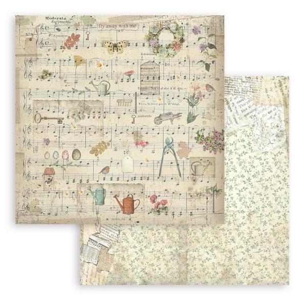 Stamperia - Designpapier "Garden" Paper Pack 8x8 Inch - 10 Bogen